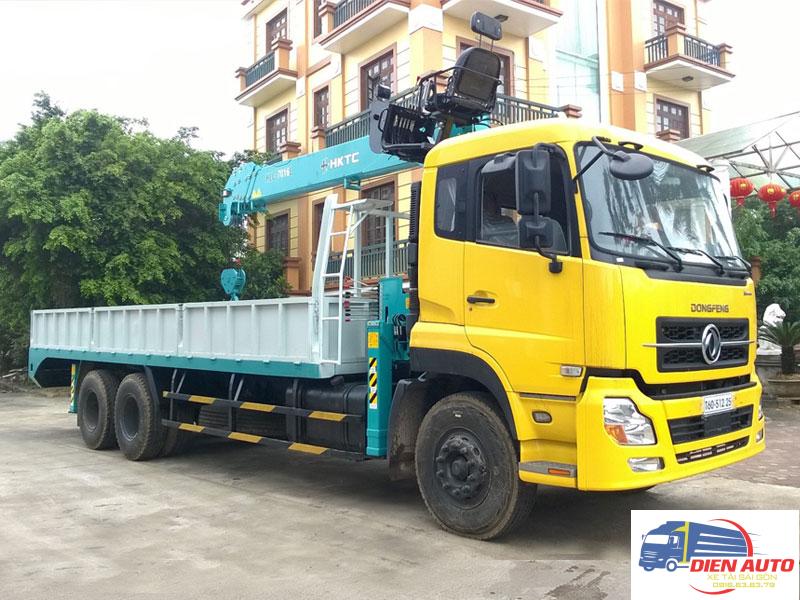 Xe Cẩu Dongfeng C260 3 Chân Gắn Cẩu HKTC 7 Tấn 6 Khúc